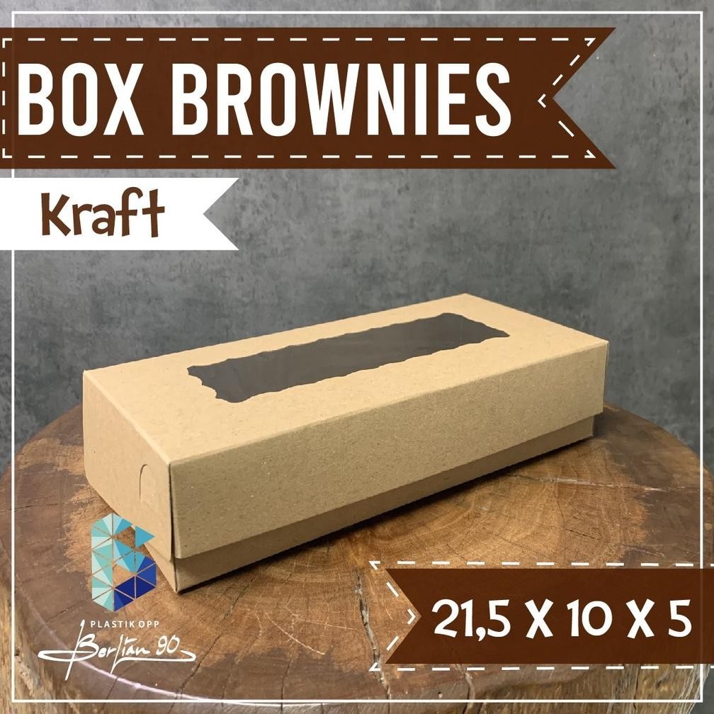 

Original Isi 50 Pcs_Dus Brownies Box 21,5X10X5,25X12,5X5Cm,30X10,5X5Cm Jendela Kraft / Dus Brownies 25X12,5X5 Box Brownies Jendela Kemasan Brownies Dus Kue Ad-3