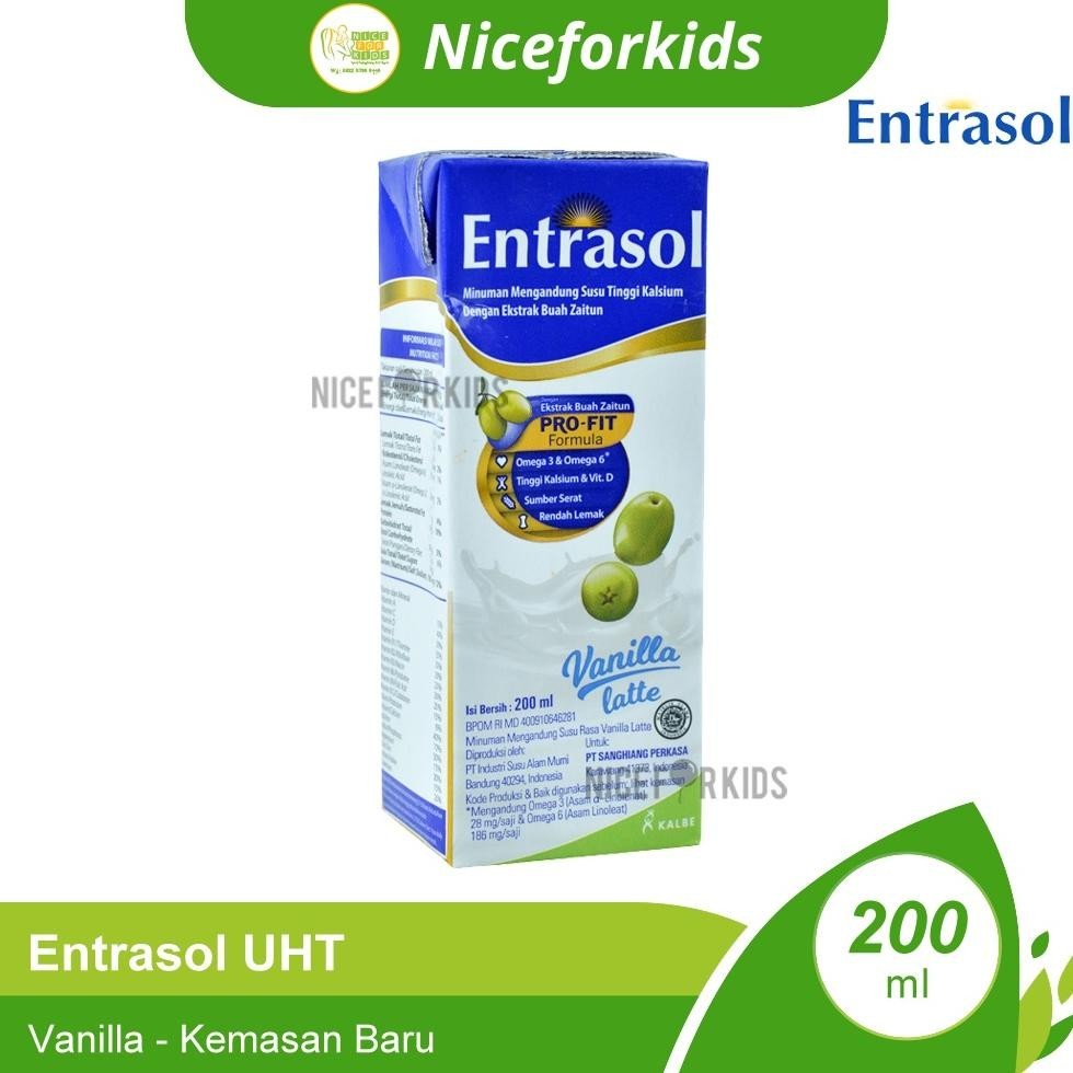 

tomonimart Entrasol UHT 200ml Susu Nutrisi Tinggi Kalsium dan Rendah Lemak / Entrasol RTD Susu UHT ||