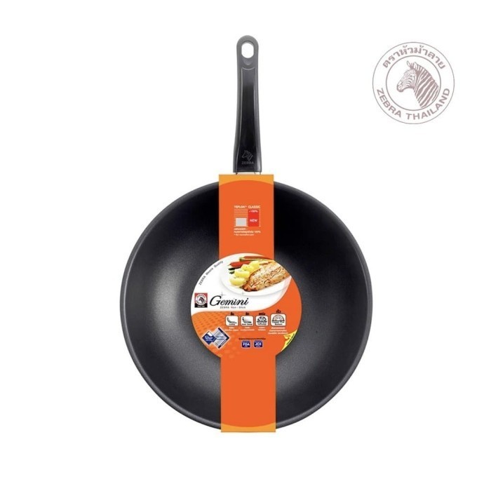 Zebra Non Stick Wok 32 Cm Gemini (174569) / Wajan Anti Lengket