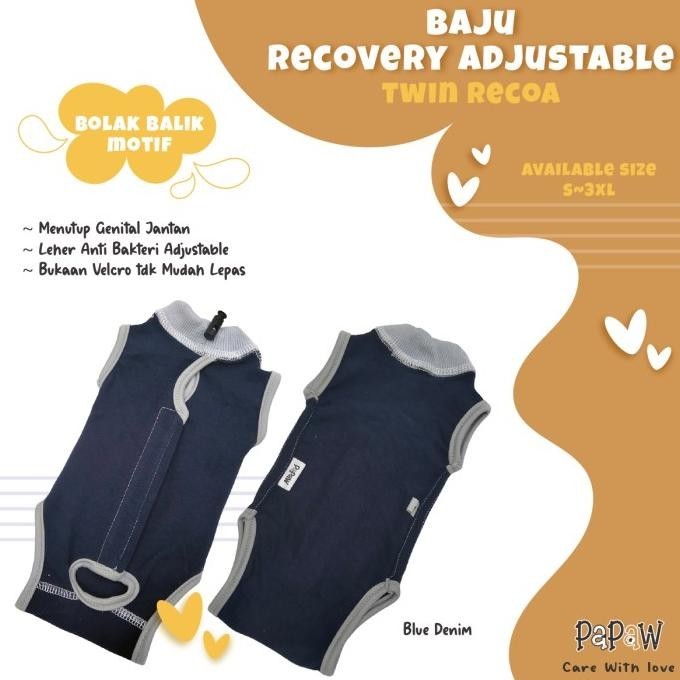 Baju Recovery Kucing Anjing Jantan Adjustable Steril Pasca Operasi