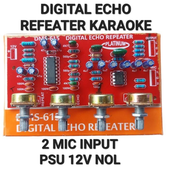 DMS 615 DIGITAL ECHO KARAOKE 2 MIC 12V DC NOL REFEAT GEMA ORI PLATINUM
