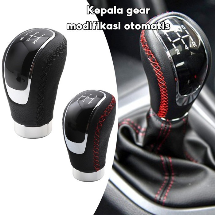 Knob Tuas Perseneling Mobil 5 Kecepatan Knop Perseneling Bahan PU