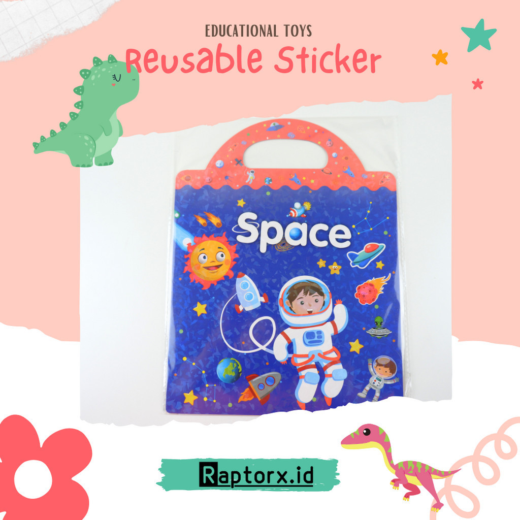 Sticker Book Reusable Buku Stiker Bisa Dilepas Pasang Mainan Edukasi Montesori - Space Astronot