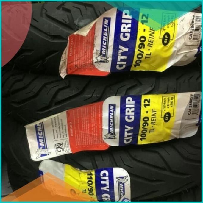 PAKETAN BAN LUAR MICHELIN CITY GRIP SCOOPY UK 100/90-12 DAN 110/90-12