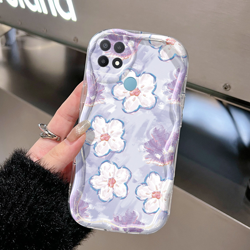 Casing Hp OPPO A15 A15s A35 Case sarung HP pola bunga elegan Casing double lembut Kesing pelindung s