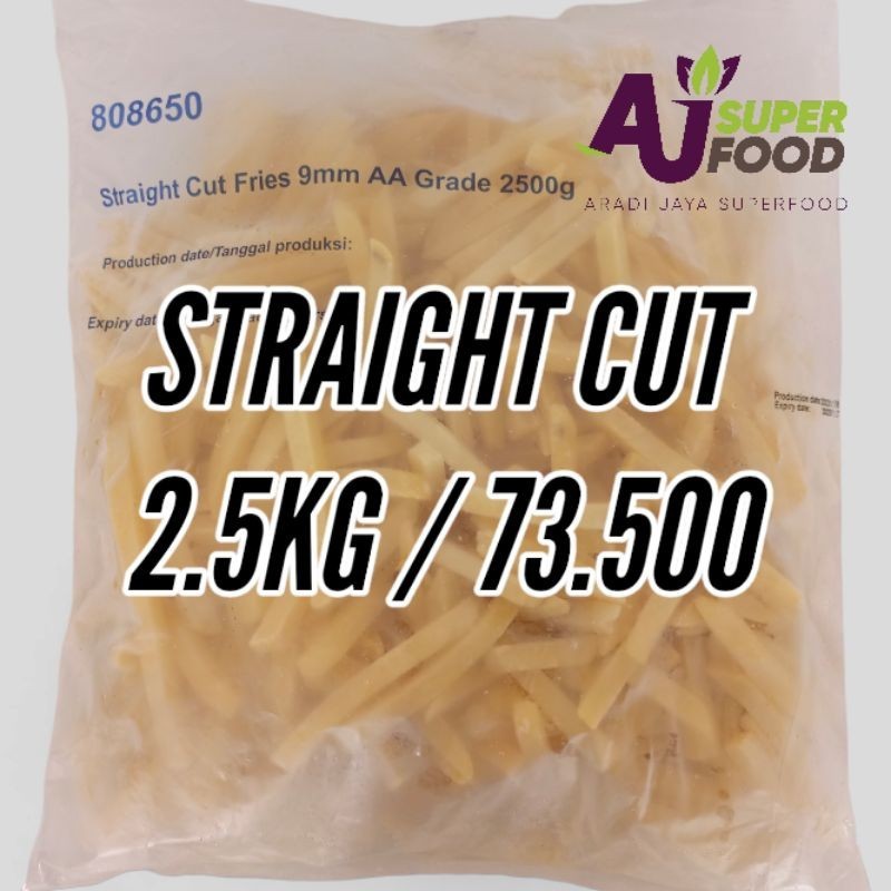 

Kentang Goreng Frozen 2.5Kg Straight Cut Fries 9Mm Aa Grade Aviko -Gratisongkir