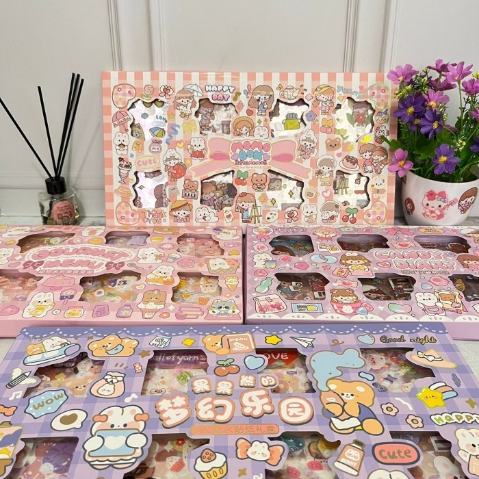 

Box Sticker Senmu Isi 200 Lembar Motif Super Cute Lucu Limited Edition
