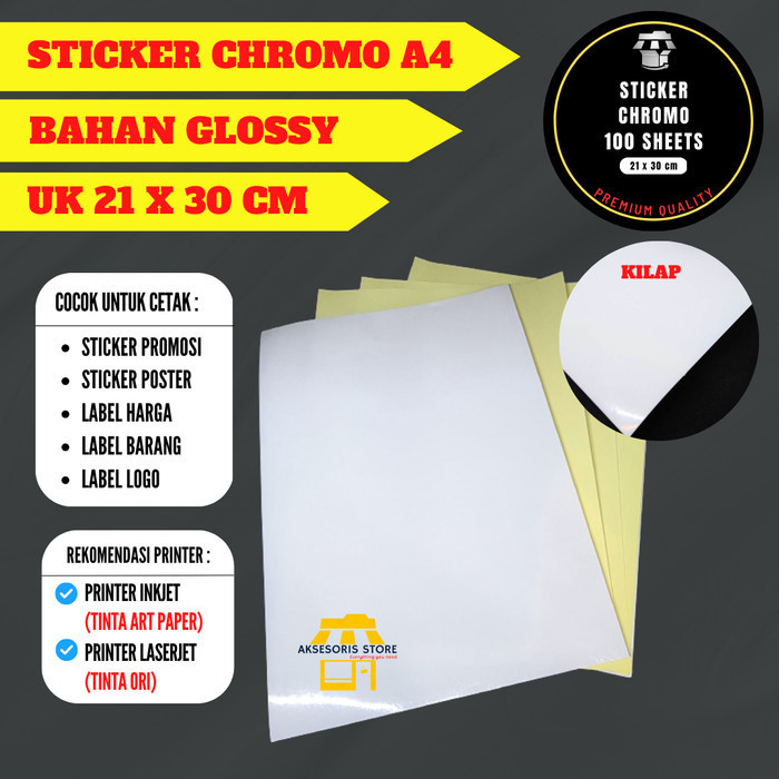 

Kertas Sticker A4 Isi 100 Lembar / Stiker Label A4