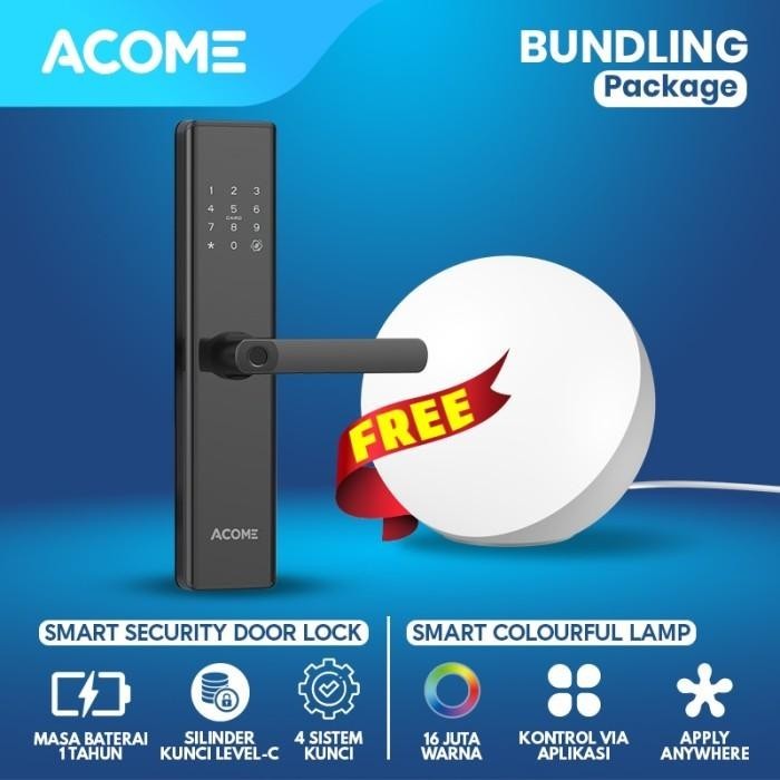 ACOME SMART DOOR LOCK KUNCI PINTU SMART LOCK 30 FINGERPRINT LOCK