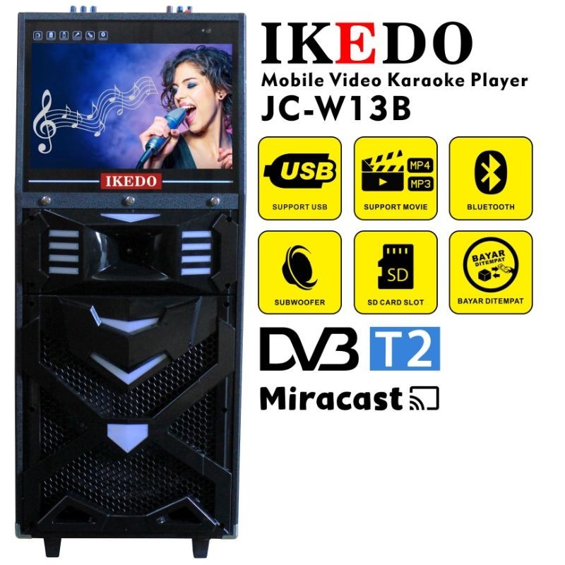 MOBILE VIDEO KARAOKE PLAYER IKEDO + LED TV DIGITAL 16"Inc