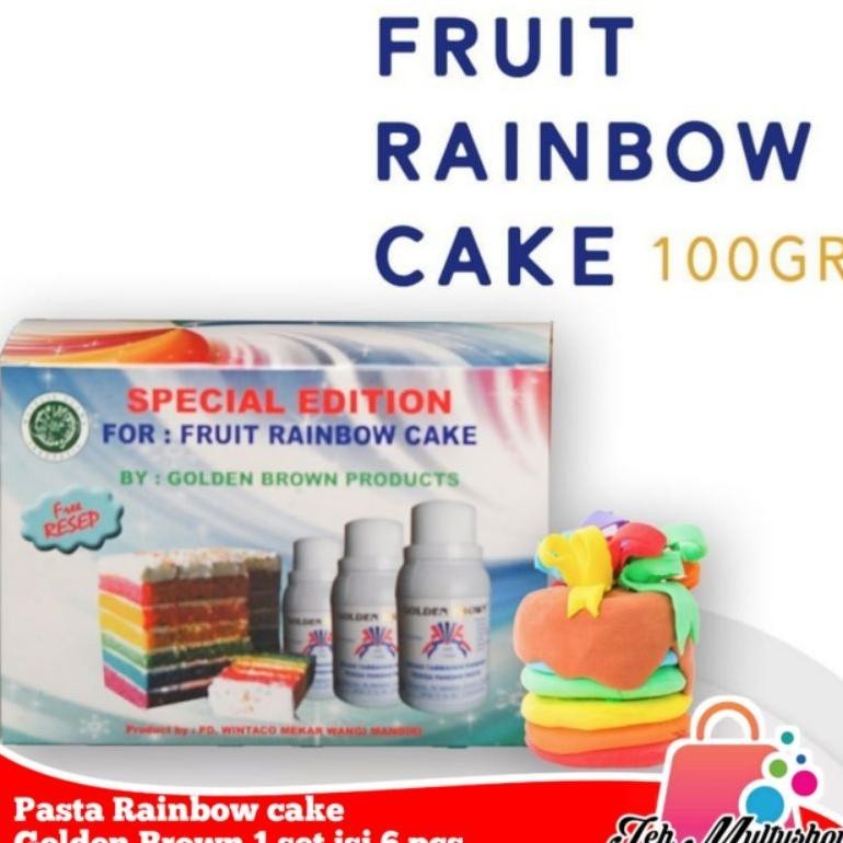 

READYYY KIRIM >> PASTA/PERISA RAINBOW CAKE GOLDEN BROWN 1 SET ISI 6 PCS