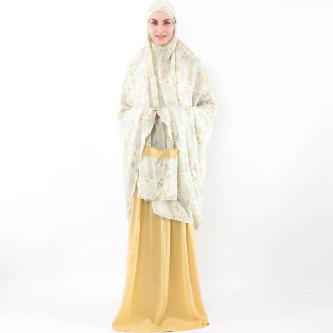 New Mukena Tazbiya Flower Road Yellow Stok Terbatas