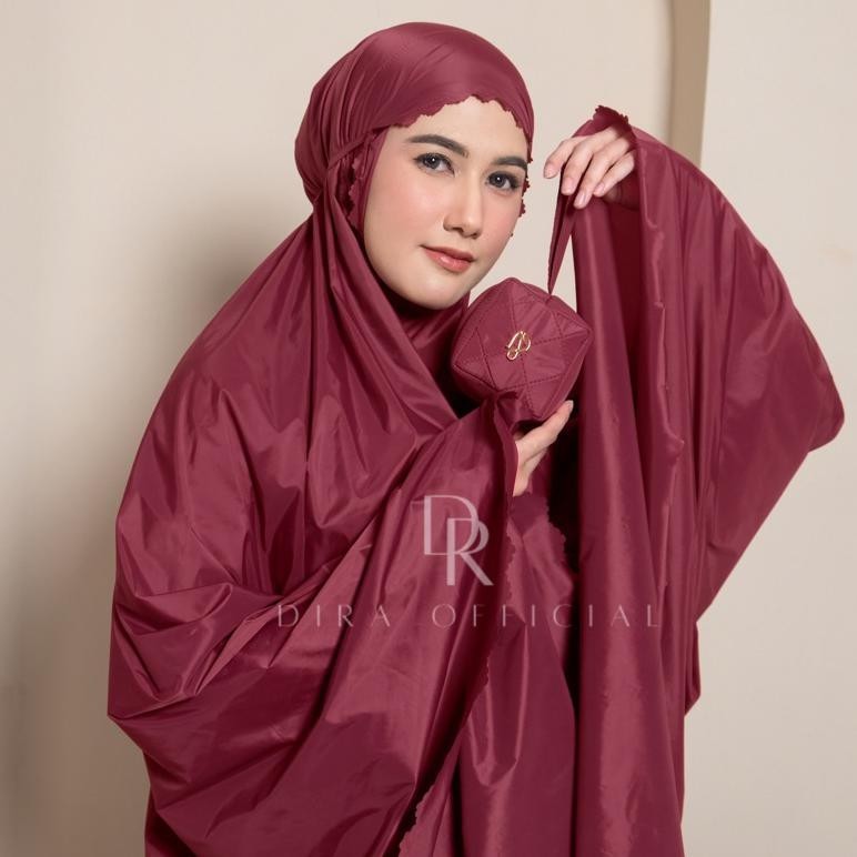 (Cod) Dira - Mukena Traveling Mini Pouch Parasut Korea Premium 2In1 Set Sajadah | Mukena Dewasa Trav