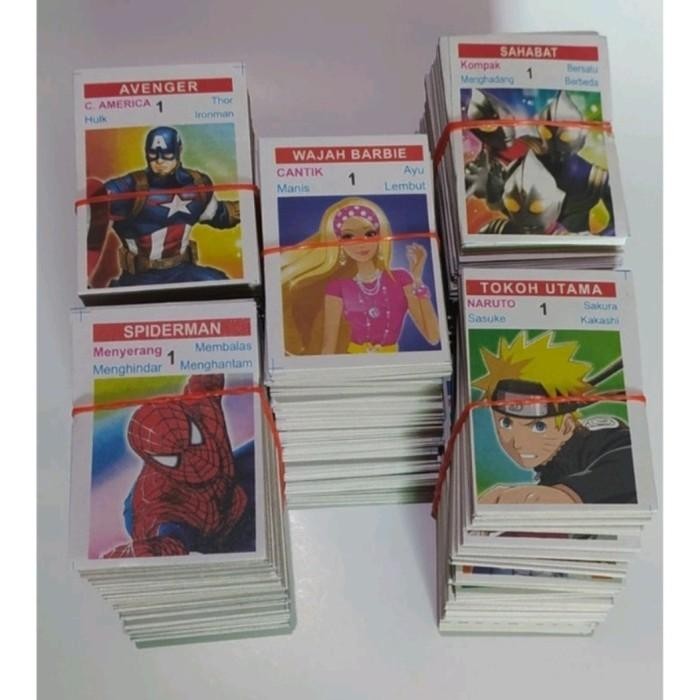Kartu Gambar Karakter Kartun Kwartet Per  Pack Card Game Anak