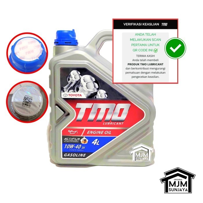 OLI MESIN MOBIL TOYOTA BENSIN TMO 10W40 4 LITER GALON ASLI ORIGINAL