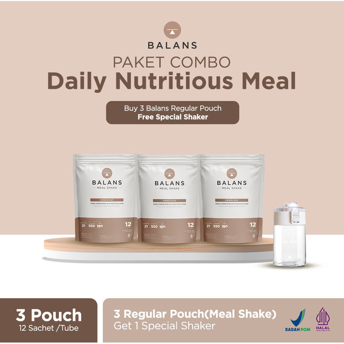 Balans Daily Nutritious Meal Package 3 Regular Meal Shake Free Shaker