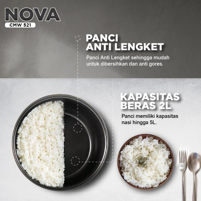 Rice Cooker Low Carbo Sekai Cmw 521 Digital 6In1 Kapasitas 2 Liter
