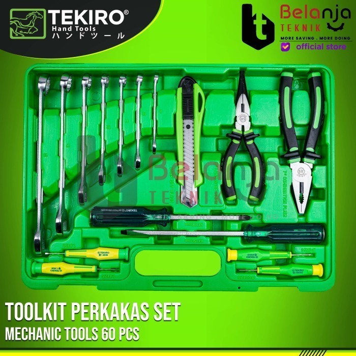 Tekiro Mechanic Tools 60 Pcs Tool Set Toolkit Tool Kit Perkakas 60 Pcs Termurah Terlaris Promo