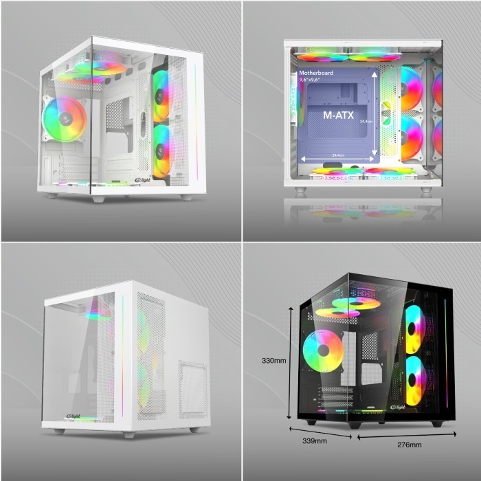 Enlight Z8 Gaming Case Free 3 Fan Rgb F124