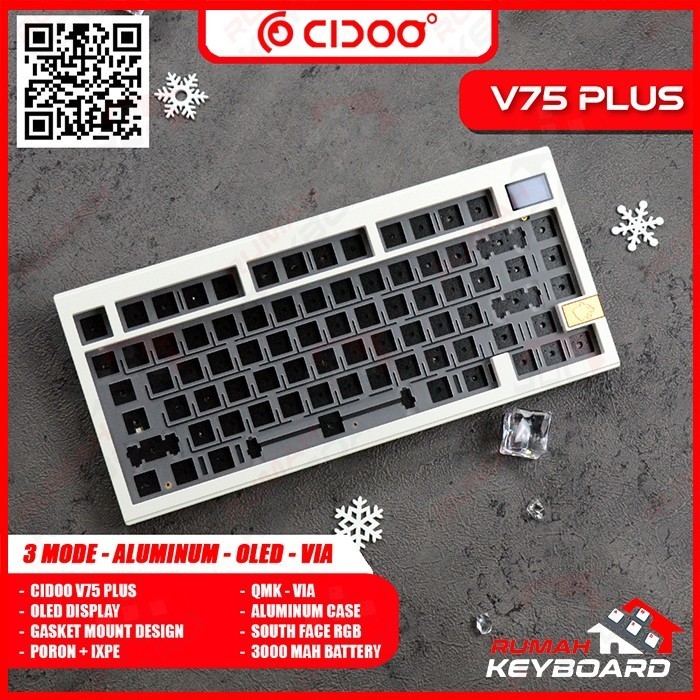 Mechanical Keyboard - Cidoo V75 Plus - Oled - Alu - Via - South Termurah Terlaris Promo
