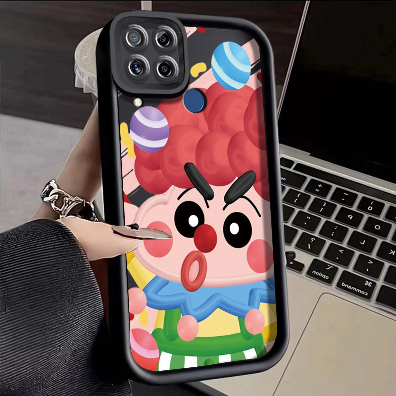 Casing Hp Realme C15 Case pola Joker bahagia Softcase baru pelindung silikon lunak Casing HP silikon