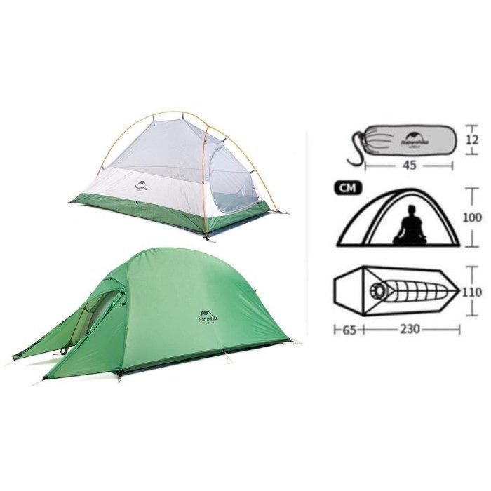 Tenda Cloud Up 1 210T / 20D Naturehike Nh18T010-T 1P Camping Upgrade