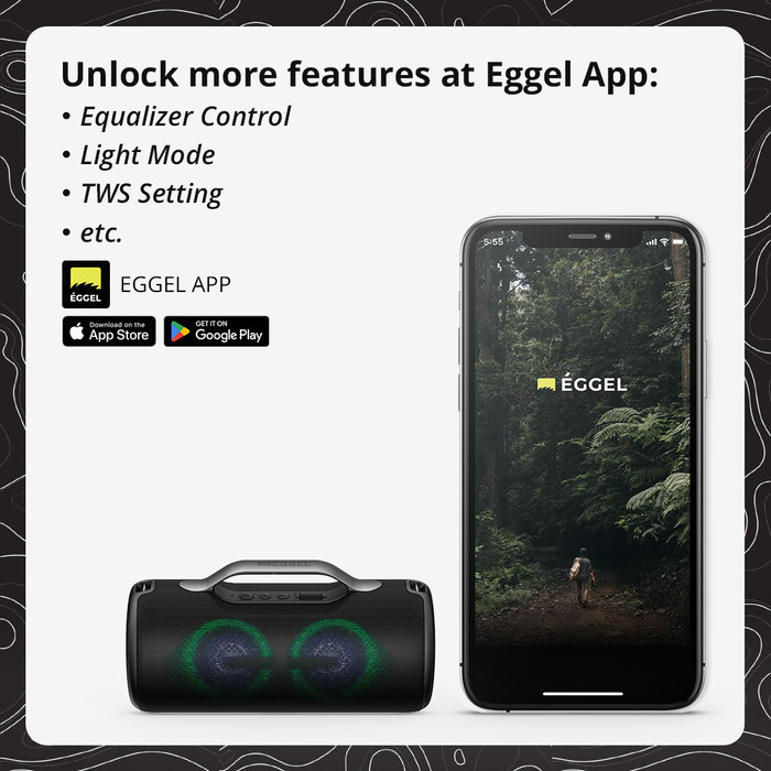 Eggel Elite Xl 2S Waterproof Portable Bluetooth Speaker With Rgb Light
