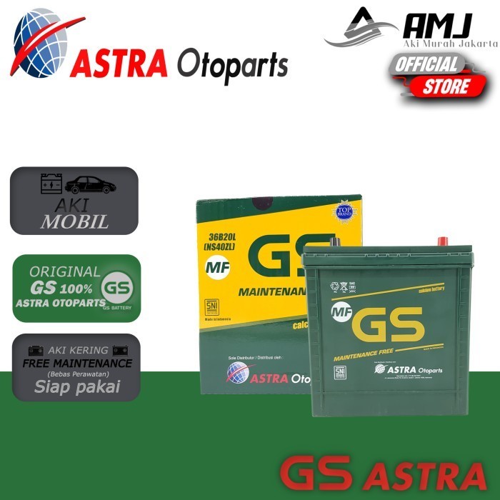 Aki Mobil Honda Brio Gs Astra Ns40Zl Aki Kering 12V / 35 Ah