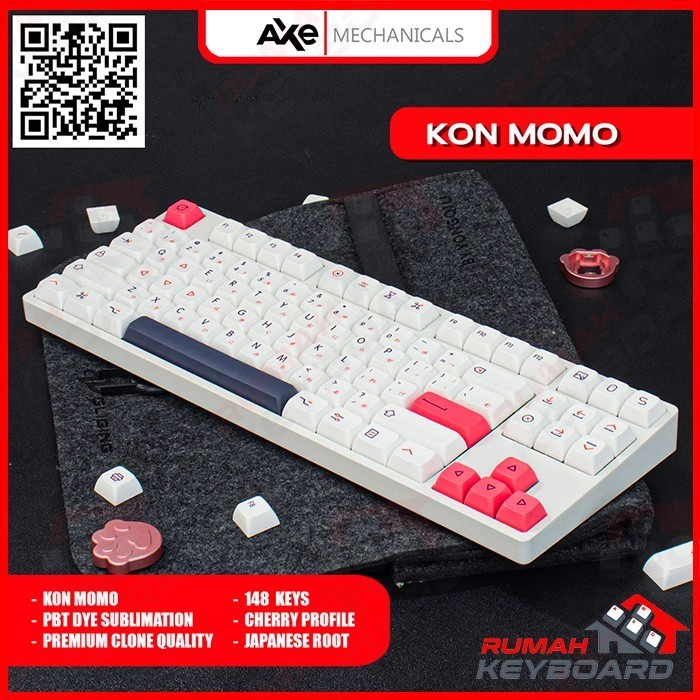 Keycap - Keycaps - Cherry - Kon Momo - Pbt - Dye Sub Termurah Terlaris Promo
