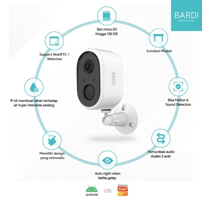 Bardi Smart Outdoor Cctv Tanpa Kabel With Battery Ip Cam Wifi Wireless