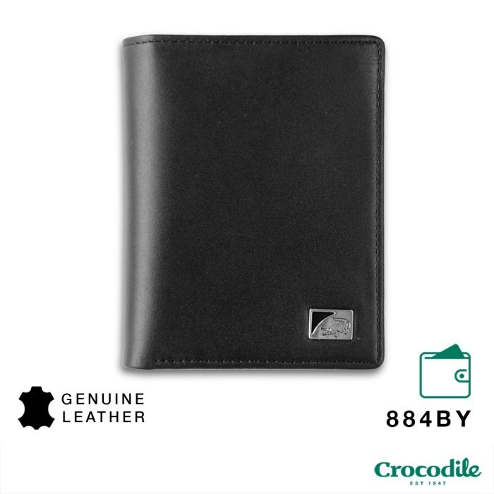 Crocodile 884By Dompet Pria Men Wallet Leather Kulit Original - Hitam
