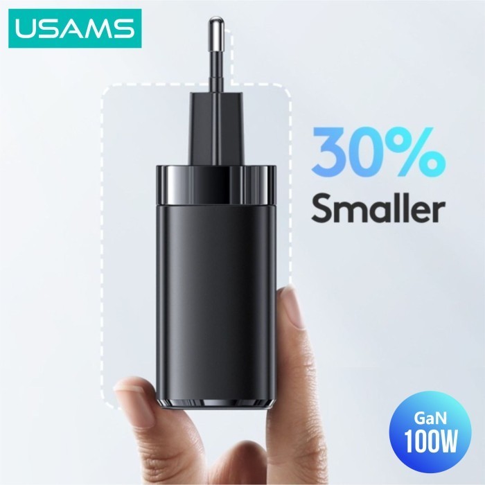 Usams T44 Adapter Fast Charger Gan 100W 4 Ports 2A+2C