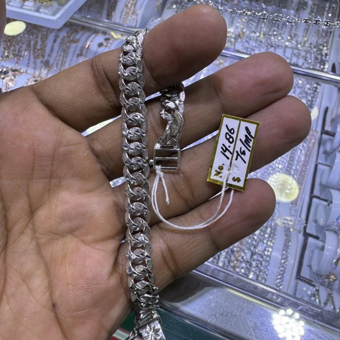 Gelang Sisik Naga Emas Putih 750 (Emas Asli)
