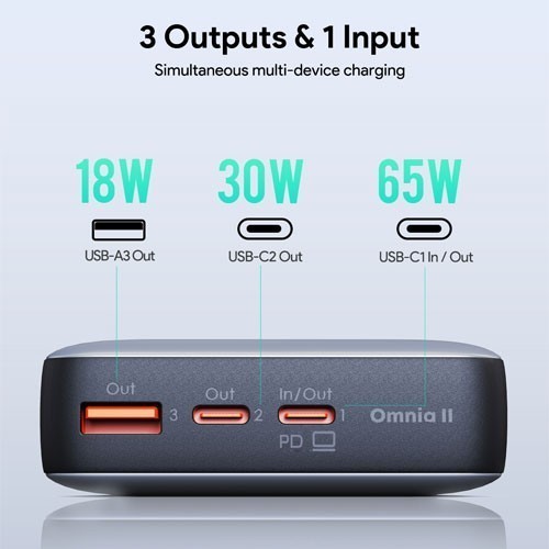 Aukey Powerbank Pb-Y43 20000Mah Usb C 65W Pd 3.0 Slim