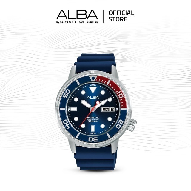 Jam Tangan Pria Alba Active Silicone Blue Al4251X1 Al4251 Original
