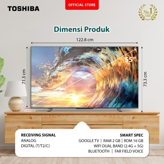 Tv Toshiba 55M550Lp Uhd 4K Smart Google Tv Qled Led Tv - 55 Inch