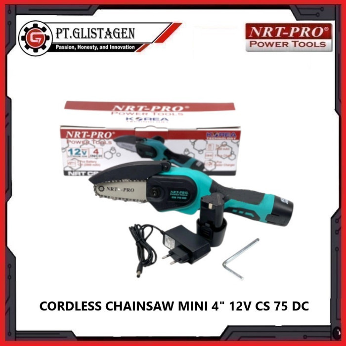 TERMURAH - Mesin Mini Chainsaw Cordless Gergaji Rantai Baterai NRT PRO CS 75 DC