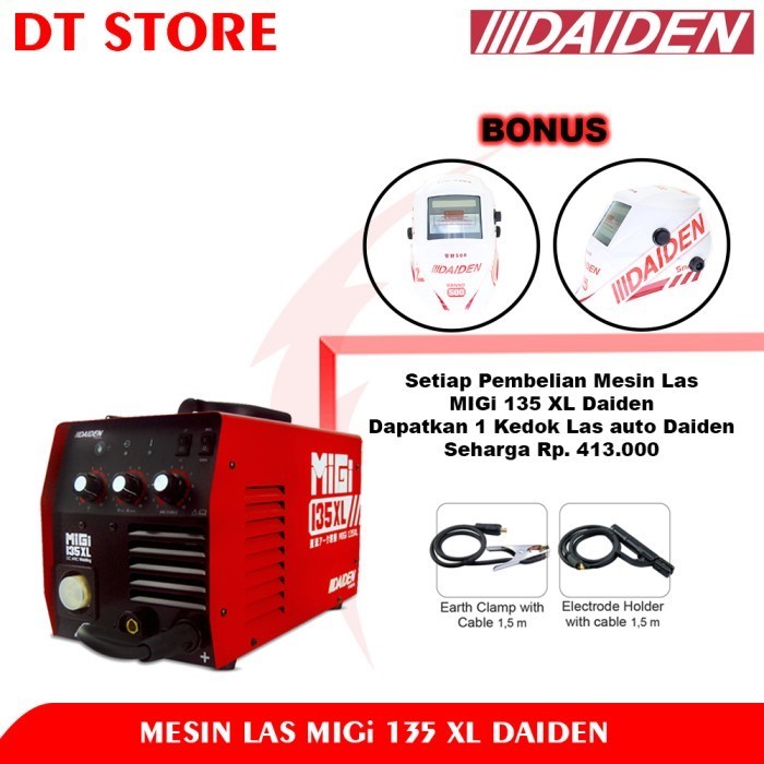 Daiden Mesin Las Mig135Xl / Mesin Trafo Las Tanpa Gas Co Migi135Xl