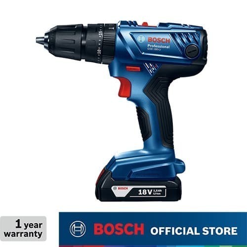 Bosch Cordless Impact Drill / Bor Tembok Baterai 18Volt Gsb 180-Li