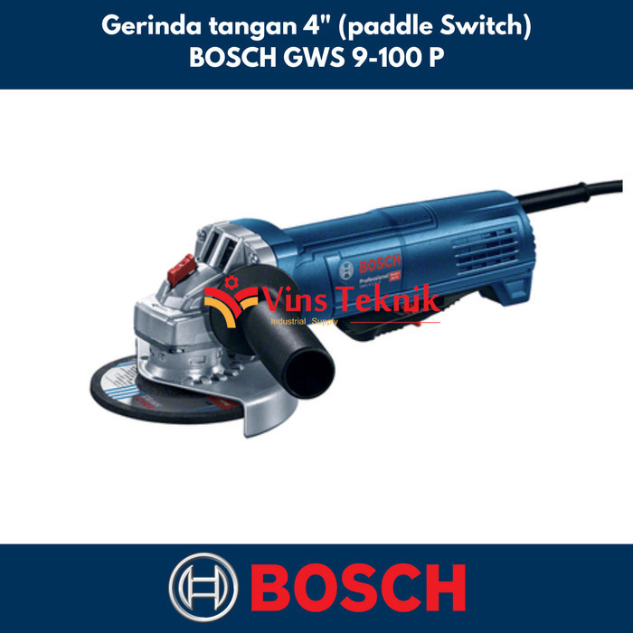 Bosch Gws 9-100 P Mesin Gerinda Tangan 4Inch Angle Grinder Gws9-100P