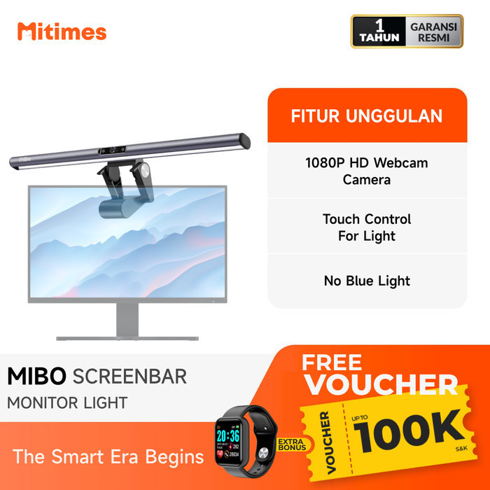 Mibo Screen Bar Webcam Usb Monitor Light Hd With Microphone
