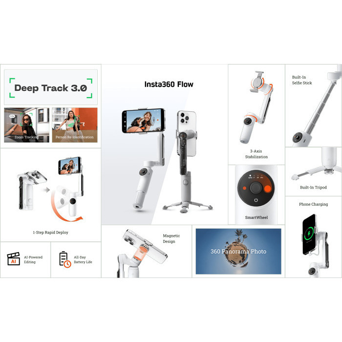Insta 360 Flow Smartphone Stabilizer Insta360 3 Axis Stabilizer Hp