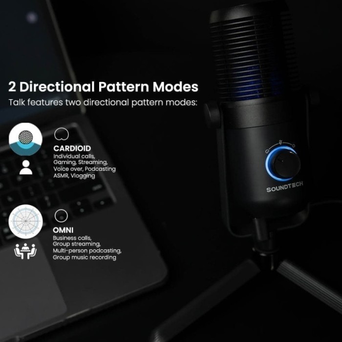 Soundtech 2.1 Usb Condenser Microphone Cardioid For Pc