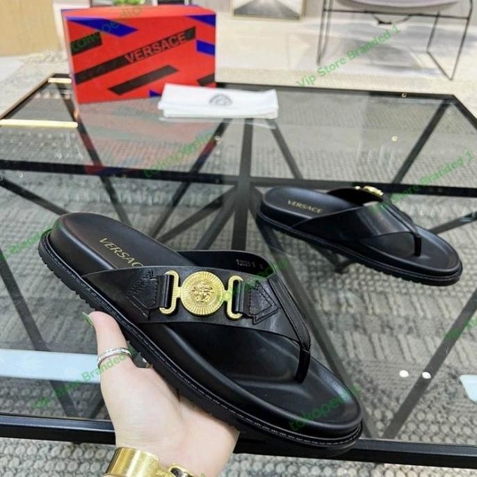 Sandal Jepit Pria Import / Sendal Jepit Pria Kulit  Branded #305 Qolbipratama82