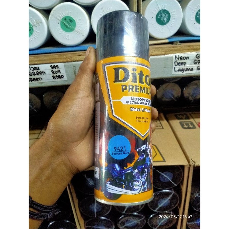 Diton Premium 9421 / FORTUNE BLUE / BIRU / Cat Velg / Cat Blok Mesin / Cat Body Motor / Cat Semprot 