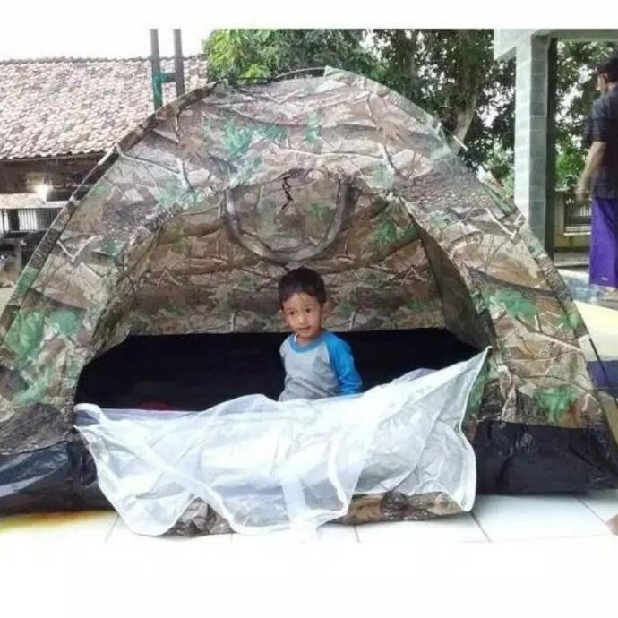 Tenda camping terpal kapasitas 2-3 orang - Tenda army tenda kamuflase
