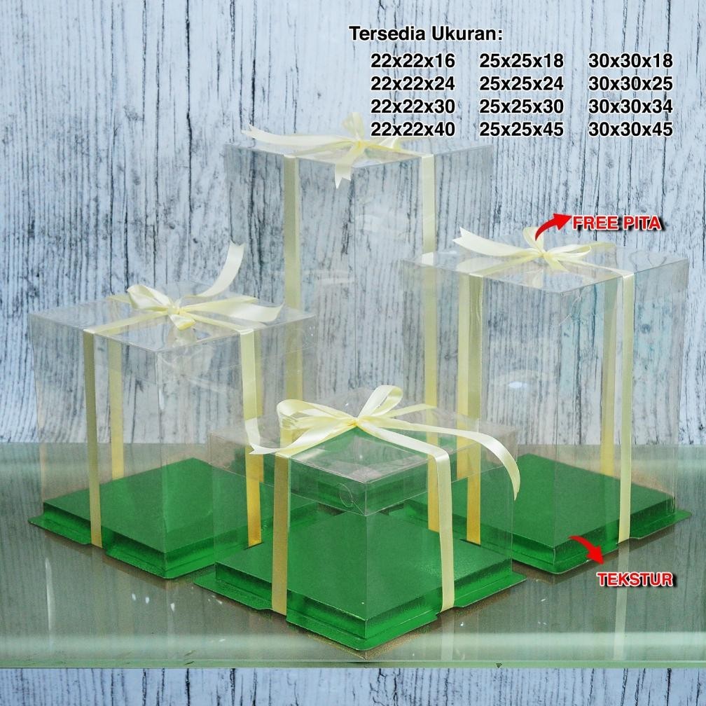 

NEW Cake Box Mika Dus Kue Kotak Kue 22x22 cm Tutup Transparant PET TERLARIS