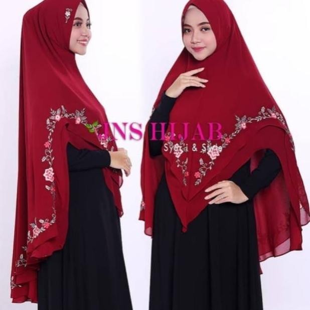 Premium Khimar Ceruti Sahla Bordir Hijab Syari Ori Jns