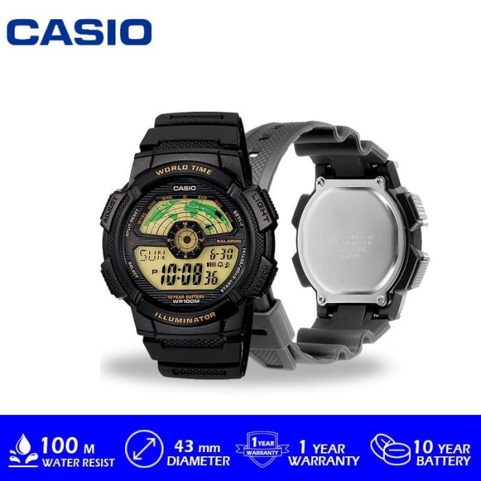 Casio General Ae-1100W-1Bvdf / Ae 1100W 1Bvdf / Ae1100W Original Termurah Terlaris Promo