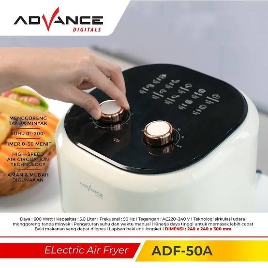Air Fryer Advance Adf-50 A Electric 600 Watt